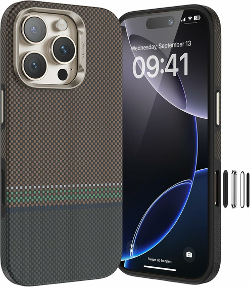 BENKS Kevlar Magnetic Armor Pro Prestige 600D Y066 puzdro pre MagSafe s aktívnym tlačidlom pre iPhone 16 Pro Max