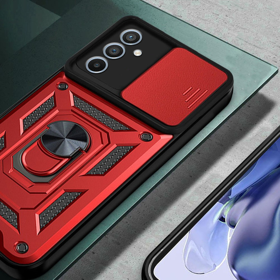 Obal na mobil pre Samsung Galaxy A16, CamShield Slide, červené