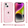 Obal na mobil pre iPhone 14, Dropproof MagSafe Glitter, ružové