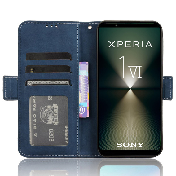 Klapkové puzdro pre Sony Xperia 1 VI, Card Slot, tmavomodré