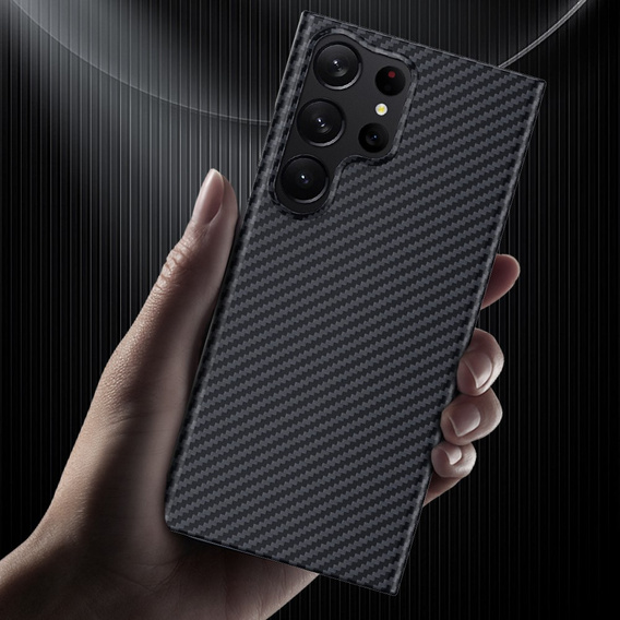 Puzdro pre Samsung Galaxy S23 Ultra, Aramid Fiber Cover, čierne