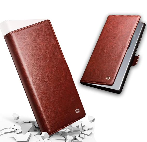 Flipové puzdro pre Samsung Galaxy S25 Ultra, QIALINO Leather Wallet, tmavohnedá