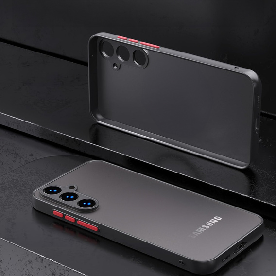 Silikónové puzdro pre Samsung Galaxy S25, s ochranou fotoaparátu, transparentné / čierne + tvrdené sklo 9H