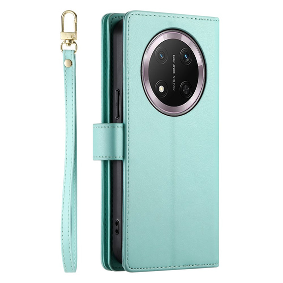 Klapkové puzdro pre Honor Magic 7 Lite, Wallet Zipper Pocket, mätové