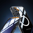 Puzdro pre Samsung Galaxy A36 / Samsung Galaxy A56, Shockproof, so sklom, pre MagSafe, čierne