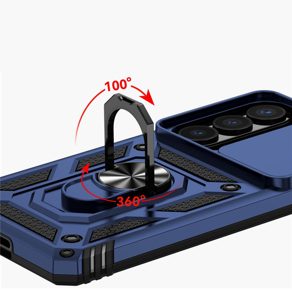 Puzdro s podstavcom a krytom objektívu pre Samsung Galaxy S26, modré