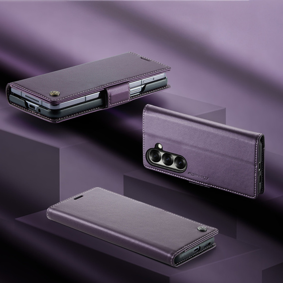 CASEME Litchi Wallet flipové puzdro pre Samsung Galaxy Z Fold7 5G
