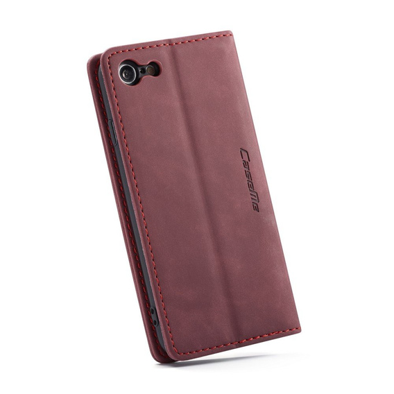 CASEME puzdro pre iPhone 7/8/SE 2020/SE 2022, Leather Wallet Case, bordové