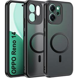 Matné puzdro pre Oppo Reno 14, pre MagSafe, priesvitné čierne