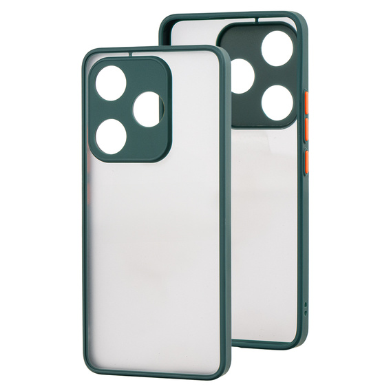 Silikónové puzdro pre Xiaomi Poco F6, s ochranou fotoaparátu, transparentné / zelené