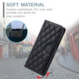 Puzdro s chlopňou pre Samsung Galaxy S25 FE, Rhombus Crossbody Leather, čierne