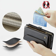 Puzdro CASEME pre Samsung Galaxy A56 5G, RFID Leather Wallet, s popruhom cez rameno, čierne