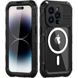 Vodotesné puzdro IP68 pre iPhone 14 Pro, SHELLBOX MagSafe, čierne