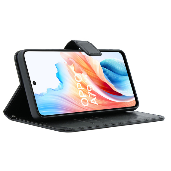 Klapkové puzdro pre Oppo A79 5G, Crazy Horse Wallet, čierne