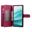 Klapkové puzdro pre Xiaomi Redmi Note 14 Pro 5G / Poco X7 5G, Wallet Zipper Pocket, červené