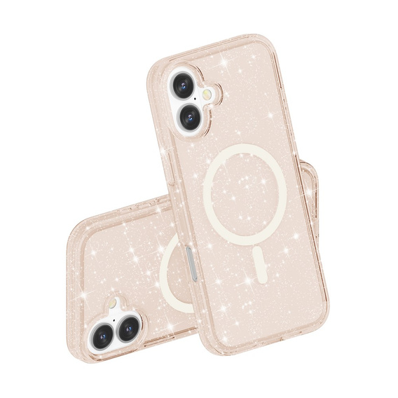 Puzdro pre iPhone 17, pre MagSafe, trblietavé, priesvitné zlaté