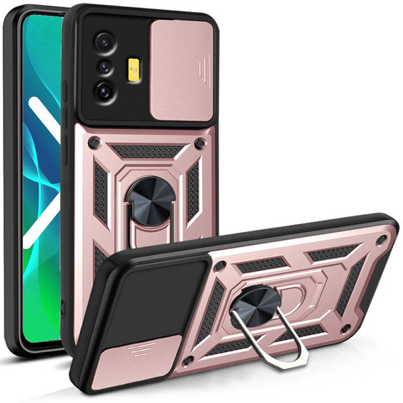 Obal na mobil pre Xiaomi Poco F4 GT, CamShield Slide, ružové rose gold