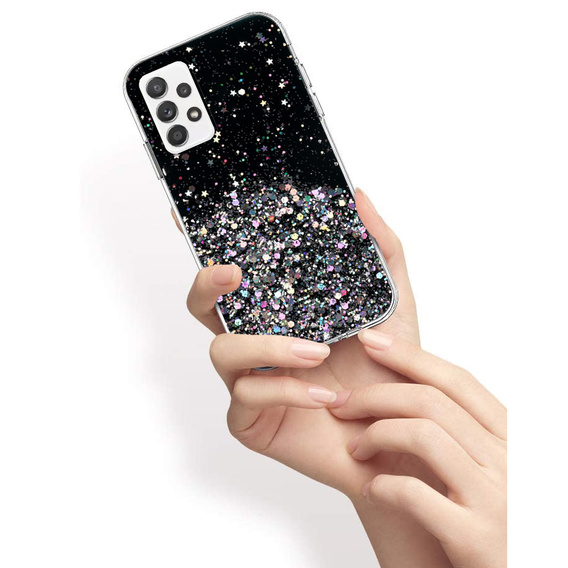 Obal na mobil pre Samsung Galaxy A13 4G, Glittery, čierne