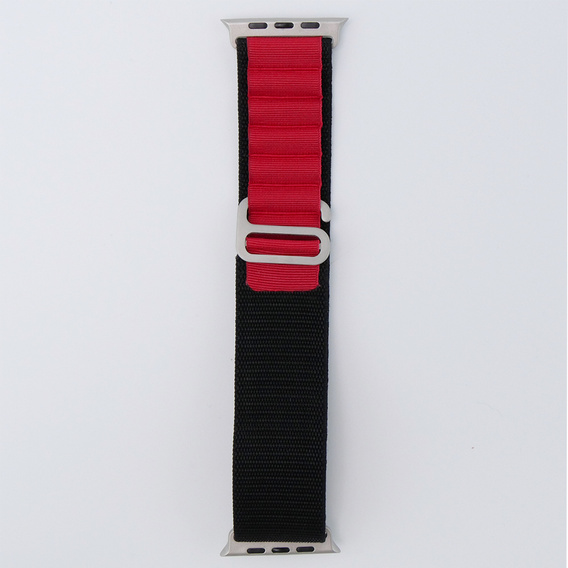 Nylonový remienok pre Apple Watch 1/2/3/4/5/6/7/8/SE/ULTRA 42/44/45/49 mm, čierny / červený