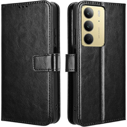 Klapkové puzdro pre Realme 14X / Realme C75, Crazy Horse Wallet, čierne