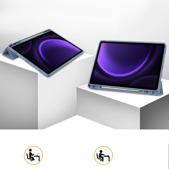 Puzdro pre Samsung Galaxy Tab S10 Lite / S10 FE / S9 FE, Smartcase s priestorom pre stylus, fialové