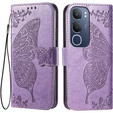 Klapkové puzdro pre Vivo Y19s, Butterfly, fialové
