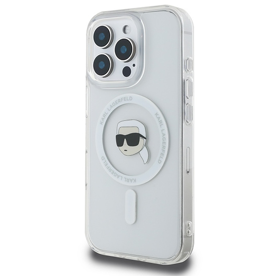 Karl Lagerfeld IML kovové puzdro Karl Head MagSafe pre iPhone 16 Pro Max