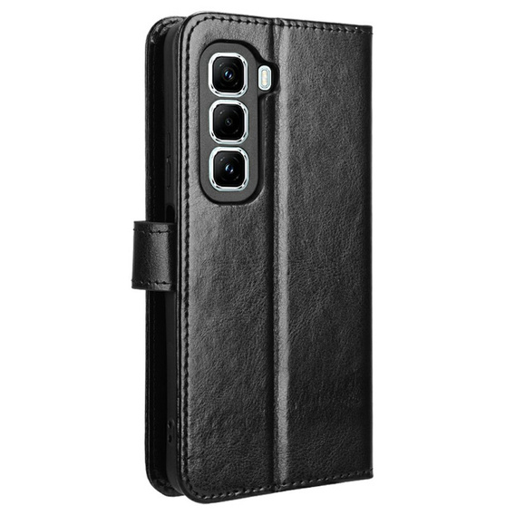 Klapkové puzdro pre Infinix Hot 50 Pro+ 4G, Crazy Horse Wallet, čierne