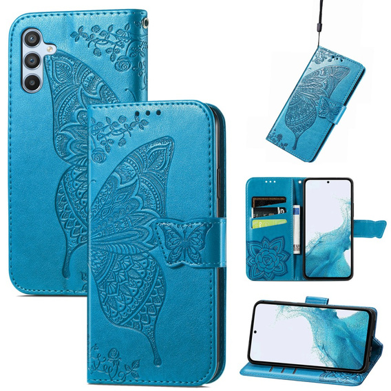 Klapkové puzdro pre Samsung Galaxy A56, Butterfly, modré