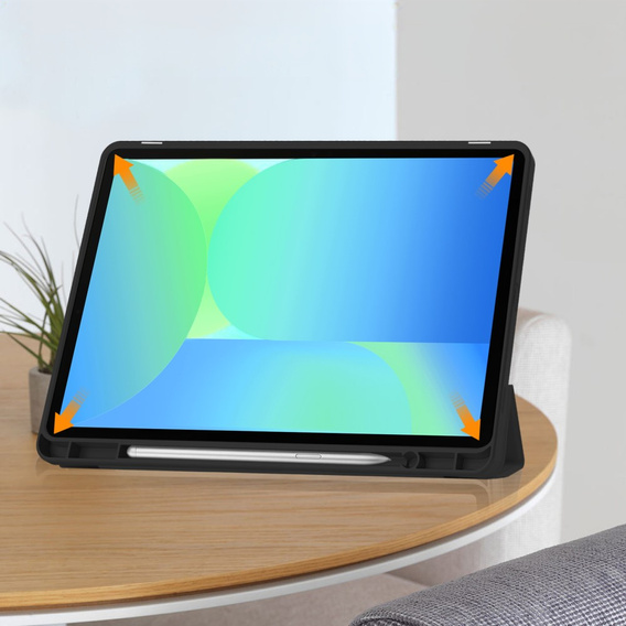 Puzdro pre Samsung Galaxy Tab S10 FE+ Plus, Smartcase s priestorom pre stylus, čierne