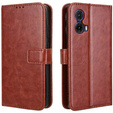 Klapkové puzdro pre Motorola Moto G85, Crazy Horse Wallet, hnedé