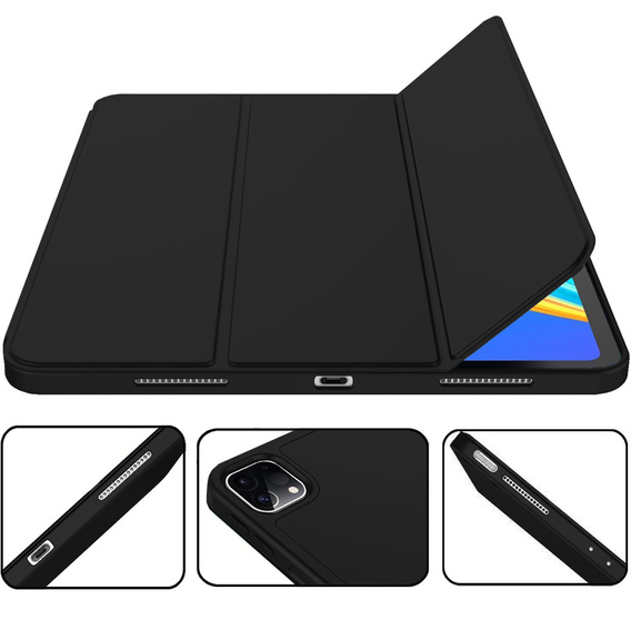 Puzdro pre iPad Pro 12.9" 2022/2021/2020 (6/5/4 gen.), Smart Pencil, so slotom na stylus, čierne