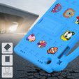Detské puzdro pre Samsung Galaxy Tab A9+, Cute Patterns, so stojanom, modré