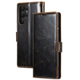 Klapkové puzdro pre Samsung Galaxy S23 Ultra, ERBORD Waxy Wallet, hnedé