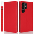 Klapkové puzdro pre Samsung Galaxy S25 Ultra, Litchi Skin Grain, červené