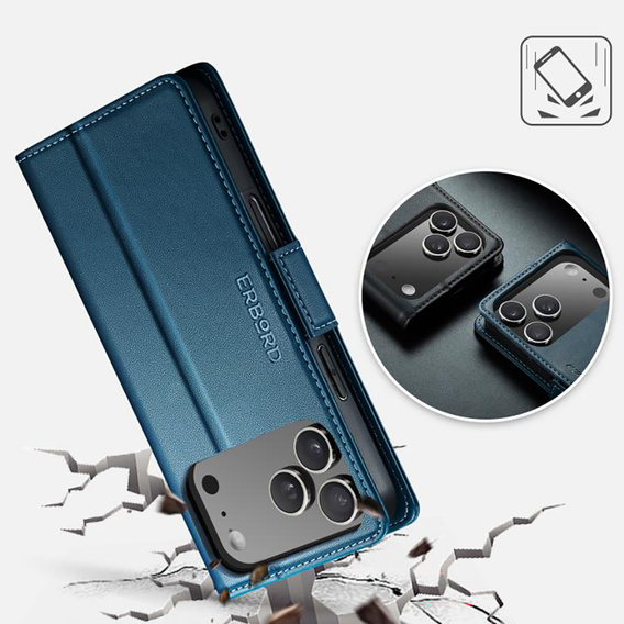 Lesklé peňaženkové puzdro Litchi s chlopňou pre iPhone 17 Pro Max