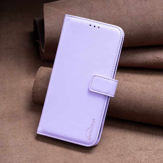Klapkové puzdro pre Samsung Galaxy S23 FE, BINFEN Wallet, fialové + 9H sklo