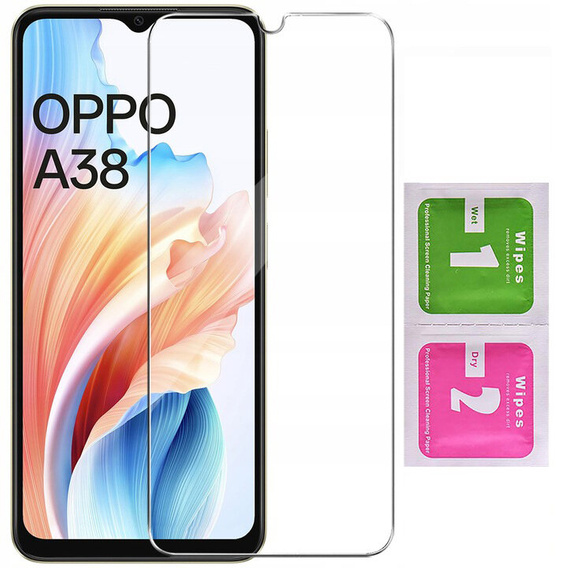 Puzdro pre Oppo A18 4G / A38 4G, Anti-Shock, priehľadné + sklo 9H