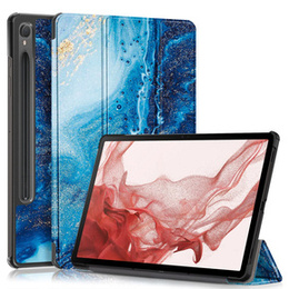 Obal na mobil pre Samsung Galaxy Tab S9, Smartcase Hybrid Pen Slot, sea wave