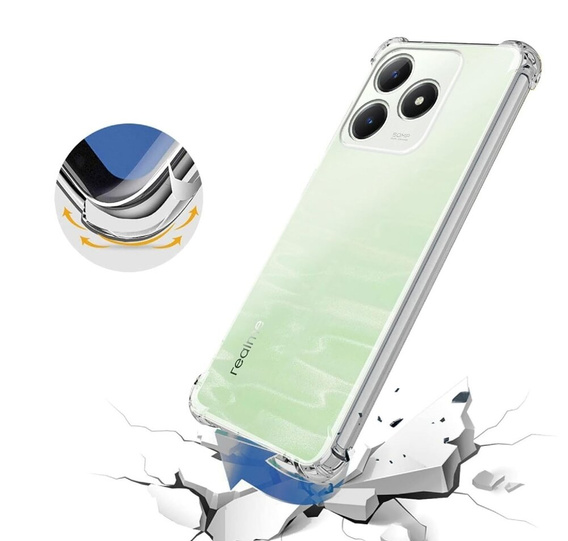 Obal na mobil pre Realme C63, Dropproof, priehľadné