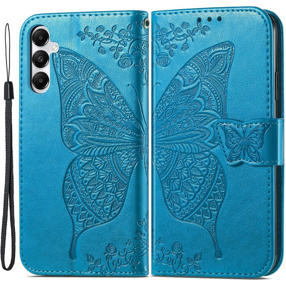 Klapkové puzdro pre Samsung Galaxy A05s, Butterfly, modré