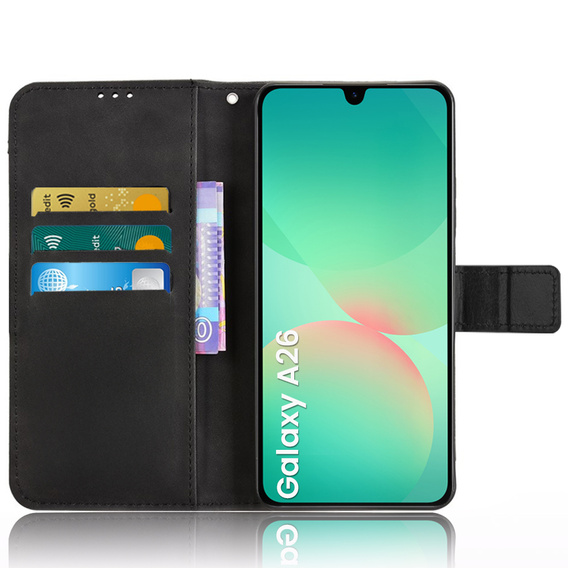 Klapkové puzdro pre Samsung Galaxy A26, Crazy Horse Wallet, čierne
