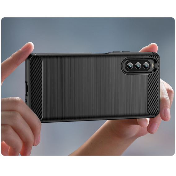 Obal na mobil pre Sony Xperia 10 IV, Carbon, čierne