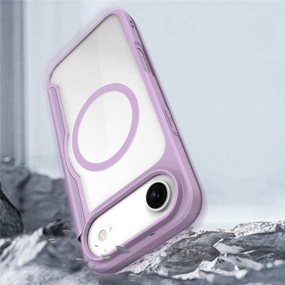 Puzdro Dux Ducis pre iPhone Air, Skin X Pro, s chlopňou, pre MagSafe, fialové