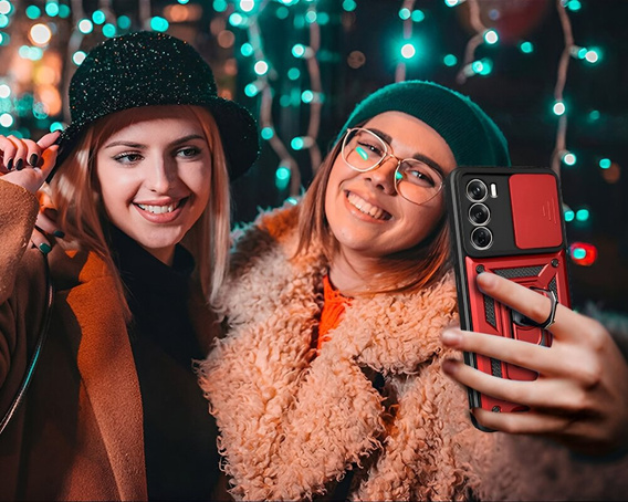 Obal na mobil pre Oppo Reno 12, CamShield Slide, červené