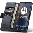 Puzdro pre Motorola Edge 60 / 60 Fusion, ERBORD Glossy Litchi, flipová peňaženka, čierne