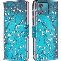 Klapkové puzdro pre Motorola Edge 40 Neo, Wallet, sakura, modré