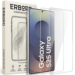 2x tvrdené sklo ERBORD 9H Hard Glass na displeji pre Samsung Galaxy S25 Ultra