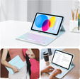 Puzdro s podsvietenou bluetooth klávesnicou pre iPad 10.9 2022 (10 gen.), modré