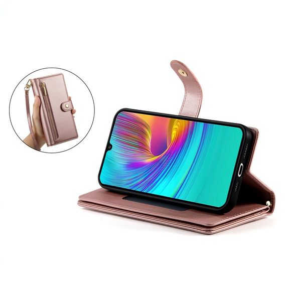 Klapkové puzdro pre Samsung Galaxy A56 5G, Wallet Zipper Pocket, ružové